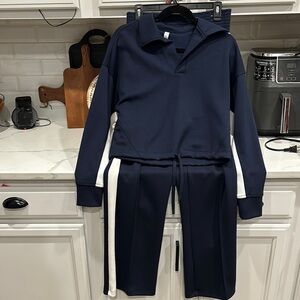 STYLUS Blue and White Joggers with Sporty Accents